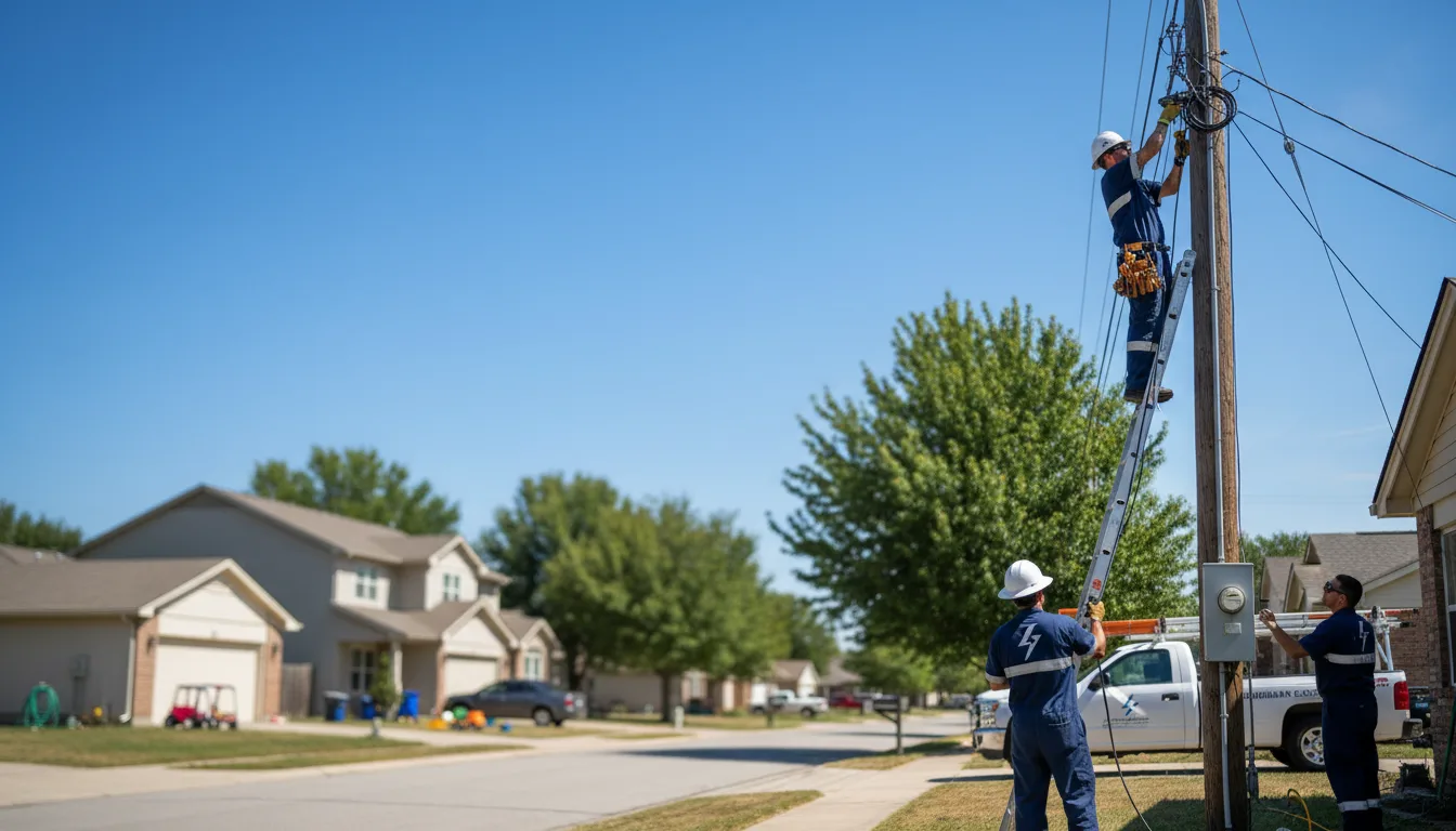 Residential electrician providing installation services in Kopperl, TX
